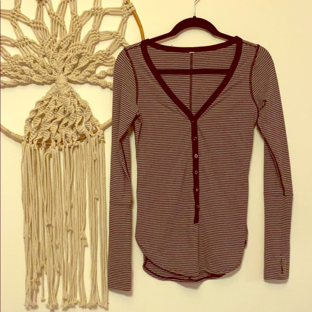 Lululemon Stripped Long Sleeve Shirt